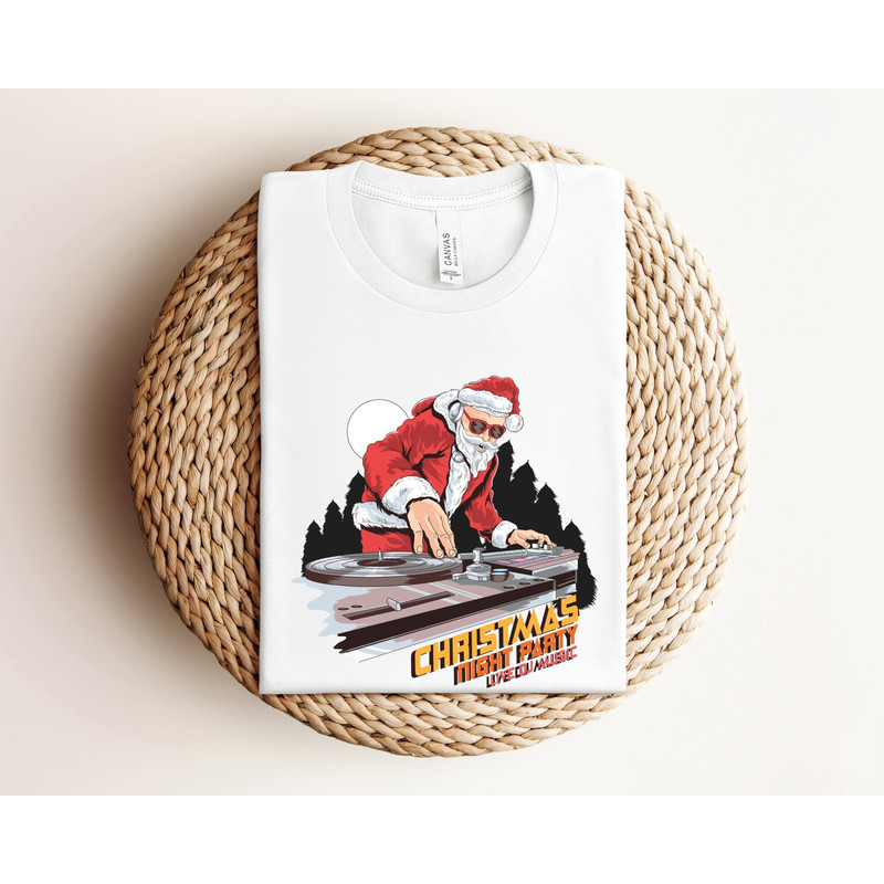Christmas Night Party Shirt, DJ Santa Shirt, Funny Christmas Shirts, Christmas Party Shirts, Family Christmas Shirts, Xmas Party Shirts.jpg