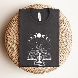 cottagecore mushrooms skeleton shirt, vintage wash botanical shirt, goblincore mushrooms shirt, dark academia clothing,