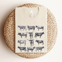 cow shirt, vintage western wear, farm animal shirt, bull cottagecore shirt, retro cottage core shirt, aesthetic shirt, w