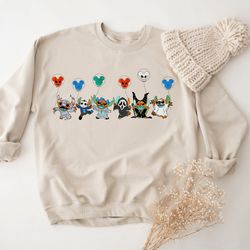 stitch horror halloweens sweatshirt, stitch halloween hoodie disney halloween sweatshirt, disney trick or treat hoodie,