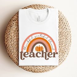thankful grateful blessed teacher shirt, teacher thanksgiving shirt, thanksgiving rainbow shirt, fall teacher shirt, tha
