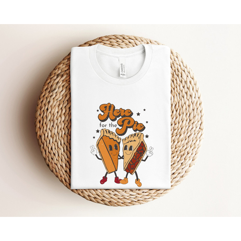 Toddler Thanksgiving Shirt, Here for the Pie Kids Thanksgiving Shirt, Retro Fall Shirt, Thanksgiving Family Shirt, Thanksgiving Dinner Gift.jpg