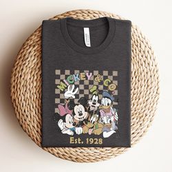 vintage mickey and co 1928 shirt, disneyland family trip shirt, mickey and friends shirt, disney family shirt, disney sh