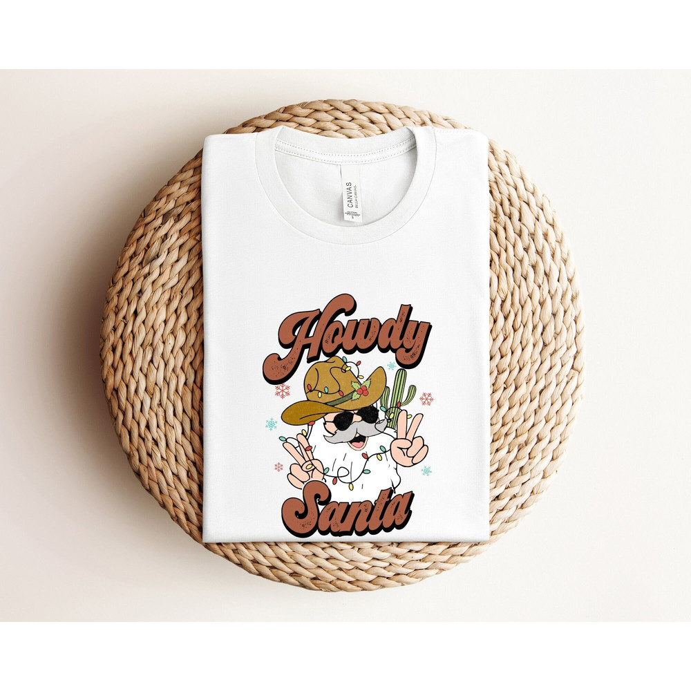 Western Christmas Shirt, Howdy Christmas Shirt, Western Santa Shirt, Cowboy Christmas Shirt, Country Christmas Gifts, Retro Santa Shirt.jpg