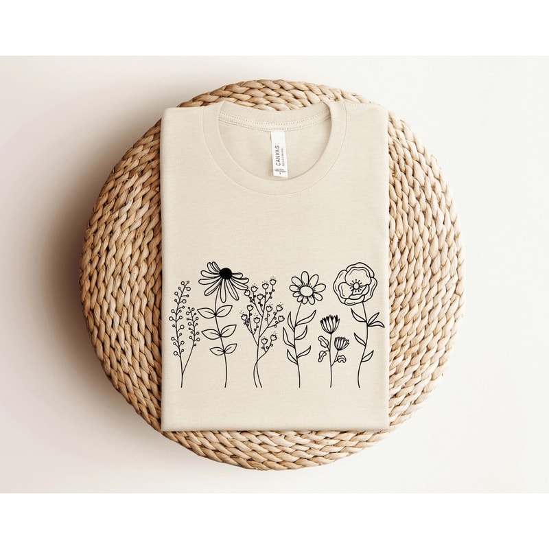Wild Flower Shirt for Women, Wildflower Sweatshirt, Floral Shirt for Woman, Women Botanical Shirt, Cottagecore Shirt, Nature Lover Shirt.jpg