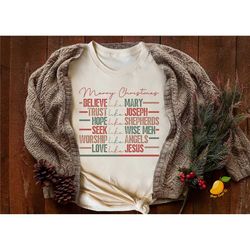 christian christmas shirt, believe like mary shirt, christmas faith shirt, religious christmas tee, jesus tee, christmas