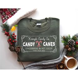 vintage christmas sweatshirt, kringle candy co. shirt, christmas crewneck sweatshirt, christmas candy sweatshirt, candy