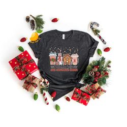 fueled by coffee and christmas cheer shirt, drink christmas shirt, christmas coffee tee, christmas cheer, latte drink te