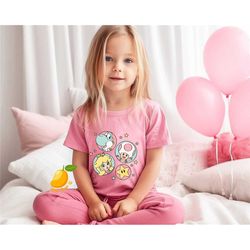 mario princess girls shirt, princess peach mario shirt, princess peach t-shirt, super mario shirt, mario group birthday,
