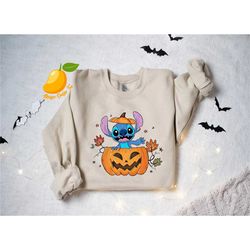 stitch halloween sweatshirt, disney horror movie shirt, trick or treat, disney stitch halloween tee, halloween pumpkin t