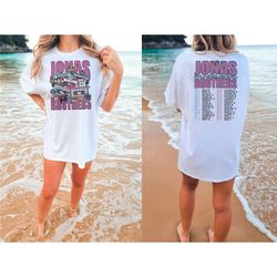 jonas brothers double sided shirt, jonas brothers five albums one night tour shirt, jonas brothers concert tour shirt,