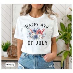 god bless america shirt, american shirt, fourth of july shirt, 4th of july tshirt, flower shirt, flowery fourth of july,