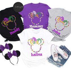 personalized mickey minnie mardi gras shirts, disney happy mardi gras 2024 shirt, matching disney group shirt, fat tuesd