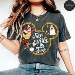tale as old as time disney beauty and the beast shirt, mickey ears disney princess belle shirt, belle & co, princess bir