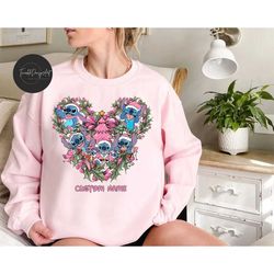 personalized pink stitch christmas sweatshirt, mickey's very merry christmas shirt, wdw disneyland christmas shirt, stit