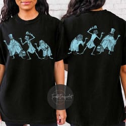 two-sided disney hitchhiking ghost shirt, disney the haunted mansion shirt, disney world disneyland shirt, halloween par