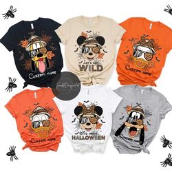 personalized disney animal kingdom halloween shirt, mickey & friends let's get wild safari mode shirt, wild about hallow