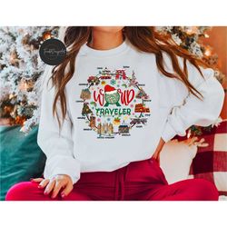 epcot christmas world traveler shirt, disney christmas shirt, epcot world showcase shirt, christmas trip shirt, xmas joy
