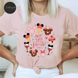 these are a few of my favorite things disney valentines shirt, mickey minnie valentine's day shirt, mouse head snacks he