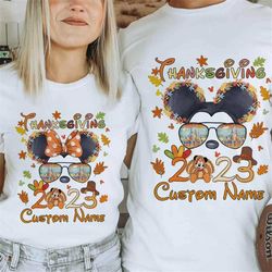 personalized mickey minnie fall thanksgiving shirts, fall minnie mickey ears, disney thanksgiving shirt, autumn disneyla