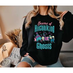 beware of hitchhiking ghosts shirt, disney halloween haunted mansion tee, mickey's not so scary party, disneyland hallow