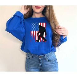 bigfoot american flag sweatshirt, patriotic usa shirt, usa flag shirt, sasquatch american flag shirt, patriotic shirt, b