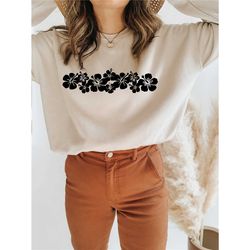 hibiscus flower sweatshirt, flower hoodie, women hoodie, sweatshirts hoodies,flower girl gifts, floral gift,girlfriend g