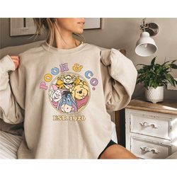 vintage pooh & co est 1926 sweatshirt,cute pooh bear and friends shirt,retro winnie the pooh,disney pooh bear shirt,walt
