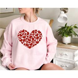 cute heart sweatshirt,gift for valentine's day, birthday shirt for wife,sweet tshirt for couple,valentine's day pullover