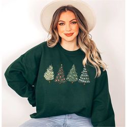 green tree christmas sweatshirt,christmas sweater,christmas crewneck,christmas tree sweatshirt,holiday sweaters for wome