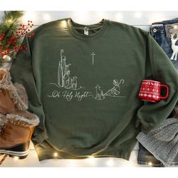 oh holy night shirt, christian christmas sweatshirt, jesus christmas shirt, nativity shirt, religious holiday t-shirt, c