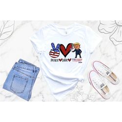 peace love trump 2024 shirt, political shirt, republican gift tee, support trump shirt, trump shirt, president trump shi
