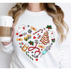 christmas nurse, direct to film, ready for press heat transfers, dtf transfer ready to press