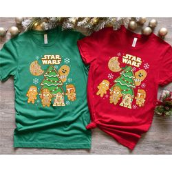 disney star wars christmas shirt, star wars characters xmas shirt, darth vader christmas shirt, stormtrooper gingerbread