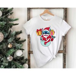 disney stitch christmas shirt, stitch santa clause shirt, disney christmas trip, disneyworld christmas family shirt, oha