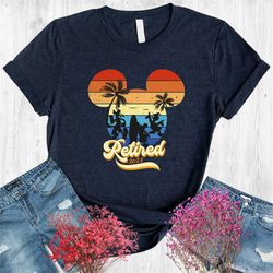 disney retirement shirt, retro sunset retired 2023 mickey shirt, funny retirement shirt, mickey ears retirement shirt