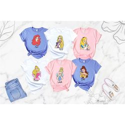 disney princess shirt, cinderella shirt, snow white shirt, princess ariel shirt, princess belle shirt, rapunzel shirt, p