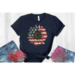 america flag sunflower shirt, 4th of july sunflower graphic t-shirt, freedom usa shirt, independence shirt, red white an