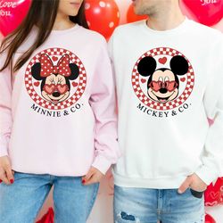 mickey minnie valentine shirt,disney valentine sweatshirt,valentine's day hoodie, disneyland valentine shirt, couple swe