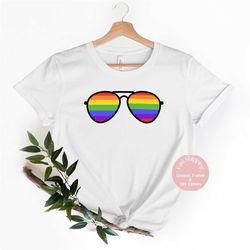 rainbow glasses lgbt shirt,gay pridet-shirt,rainbow pride,lesbian shirt,pride month shirt,rainbow tee,lesbian pride shir