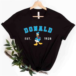 donald est 1928 shirt, donald duck cute tee, disney characters fan apparel, cute gift idea, vintage walt disney world, d