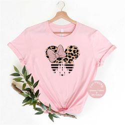 leopard minnie mouse shirt, leopard minnie ears,disney minnie ,minnie castle t-shirt, minnie unisex toddler youth shirt,
