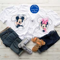 disney mickey and minnie mouse shirt, watercolor minnie mouse, mickey minnie matching shirt for disneyland trip