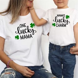 one lucky mama shirt, mama's lucky charm,mothers day shirt,mom shirt,mom and baby shirt,luck shirts,boy mom, girl mom,un