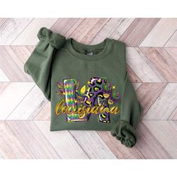 mardi gras sweatshirt, mardi gras louisiana carnival sweater, mardi gras fat tuesday gift, nola beads parade sweatshirt,