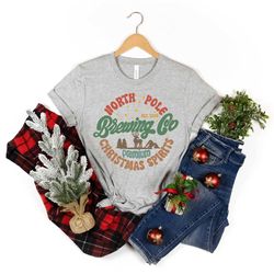north pole brewing co shirt, premium christmas spirit, christmas t-shirt, brewing co shirt, christmas spirit shirt, gift