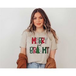 merry and bright shirt, christmas shirt & pajamas, family christmas shirt, christmas shirts for women, merry christmas s