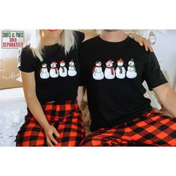 christmas buffalo plaid pajamas, snowman 2023 pajamas, christmas eve pajamas, matching family shirt, family christmas p