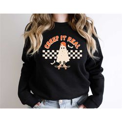 retro halloween sweatshirt, creep it real shirt, vintage ghost halloween shirt, witch shirt, retro fall shirt, fall shir