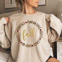 fall pumpkin sweatshirt, fall words sweatshirt, pumpkin sweatshirt, coffee sweatshirt, holiday sweatshirt, comfy fall sw